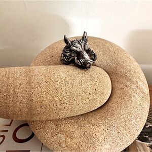 New Size 15 stainless WartHog Ring in Silver